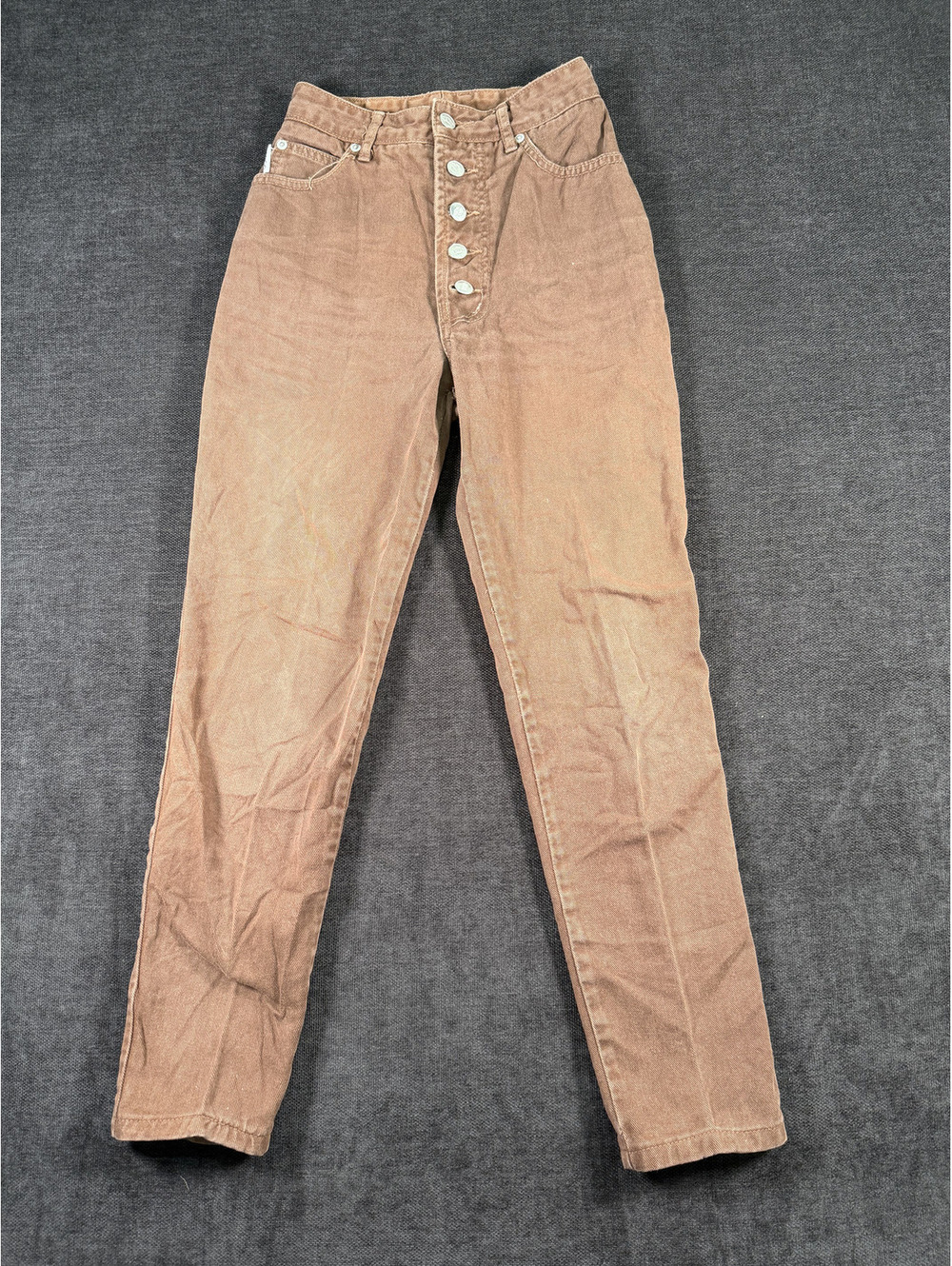 Vintage Bongo by Gene Montesano Brown High-Waisted Button Fly Jeans